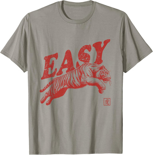 Easy Tiger Retro Distressed Vintage T-Shirt - T-Shirt | Sand