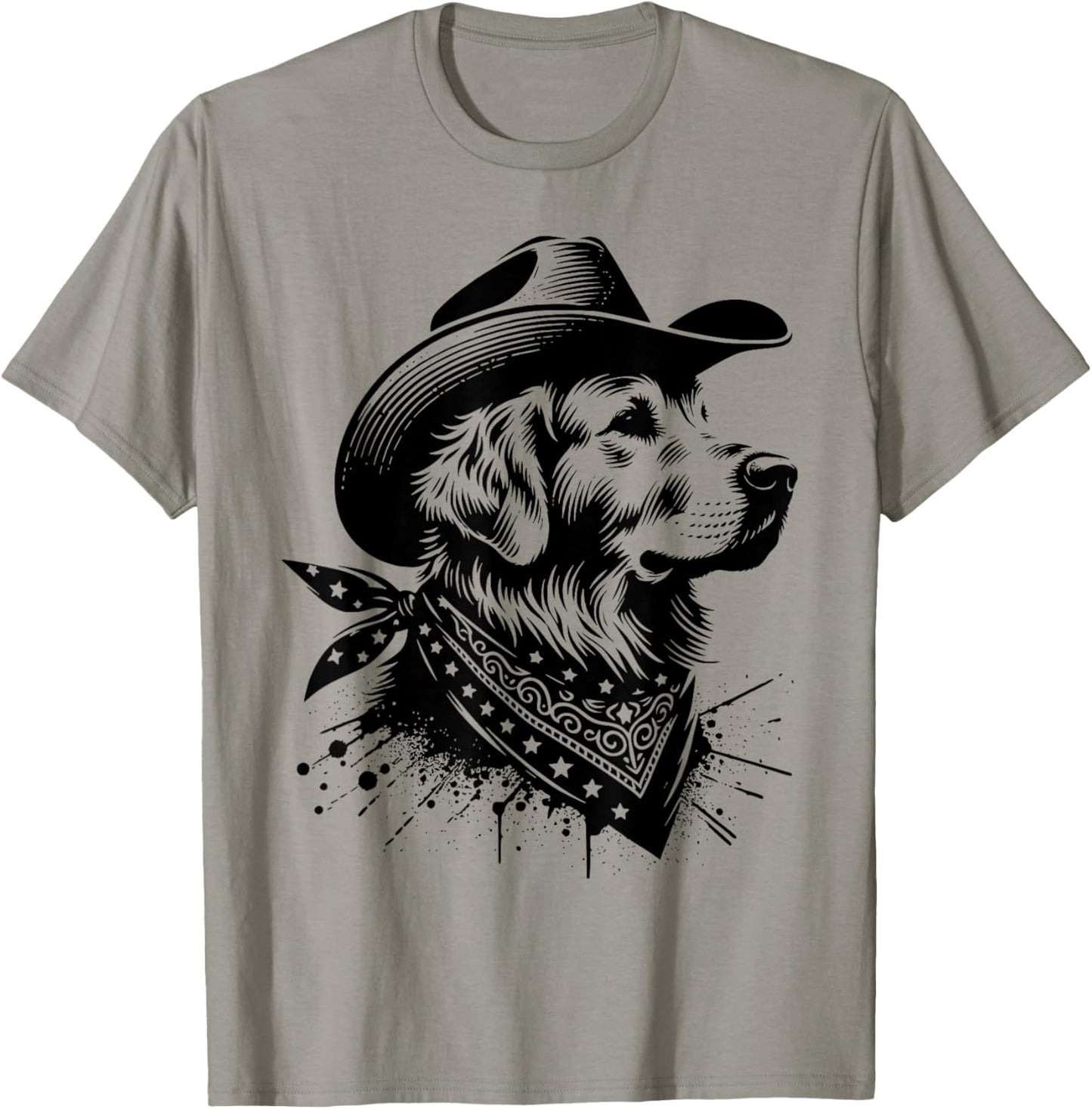 Funny Golden Retriever Cowboy Vintage Western Dog Lover T-Shirt - T-Shirt | Sand