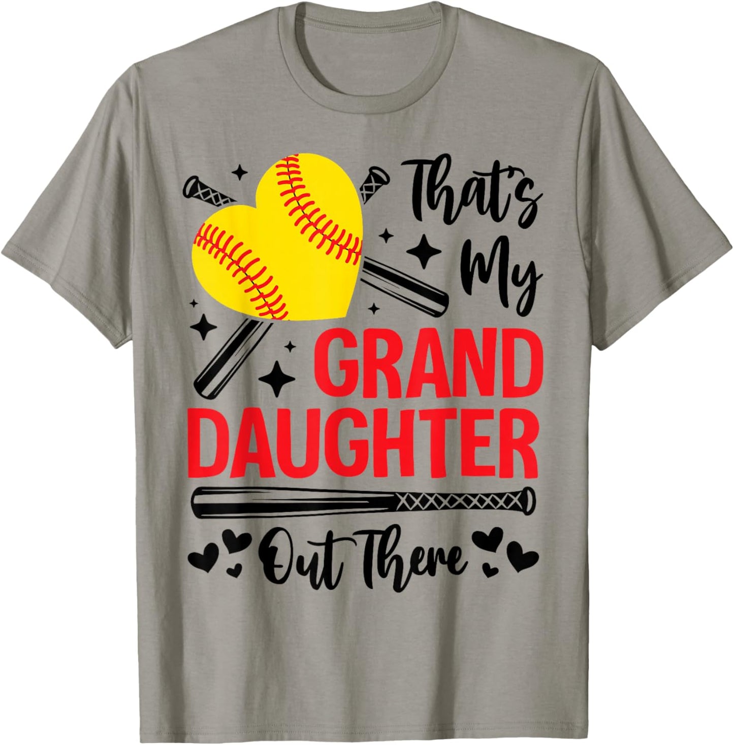 That's My Granddaughter Out There Softball Grandma Grandpa T-Shirt - T-Shirt | Sand