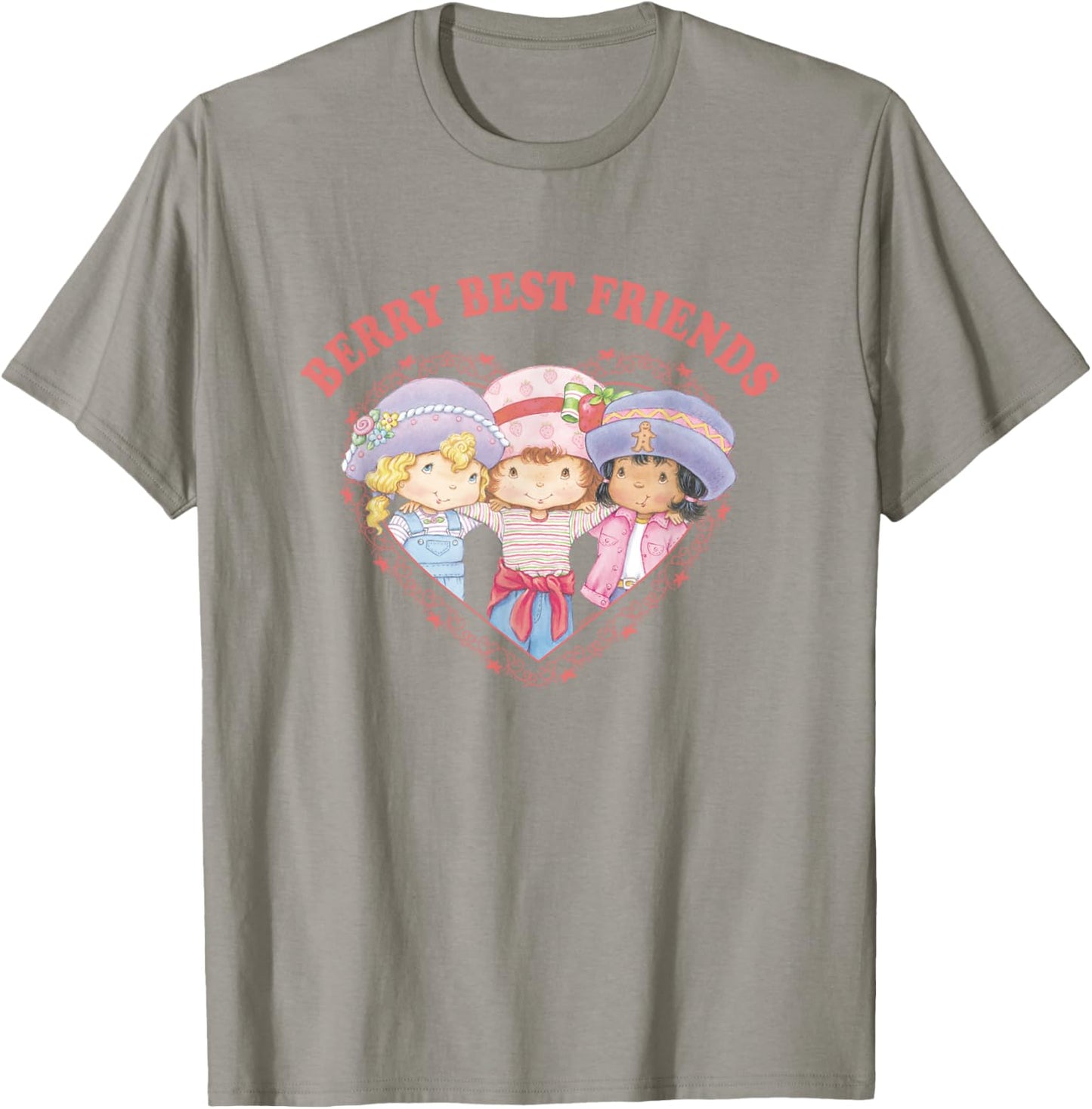 Strawberry Shortcake Berry Best Friends Group Shot Big Logo T-Shirt - T-Shirt | Sand
