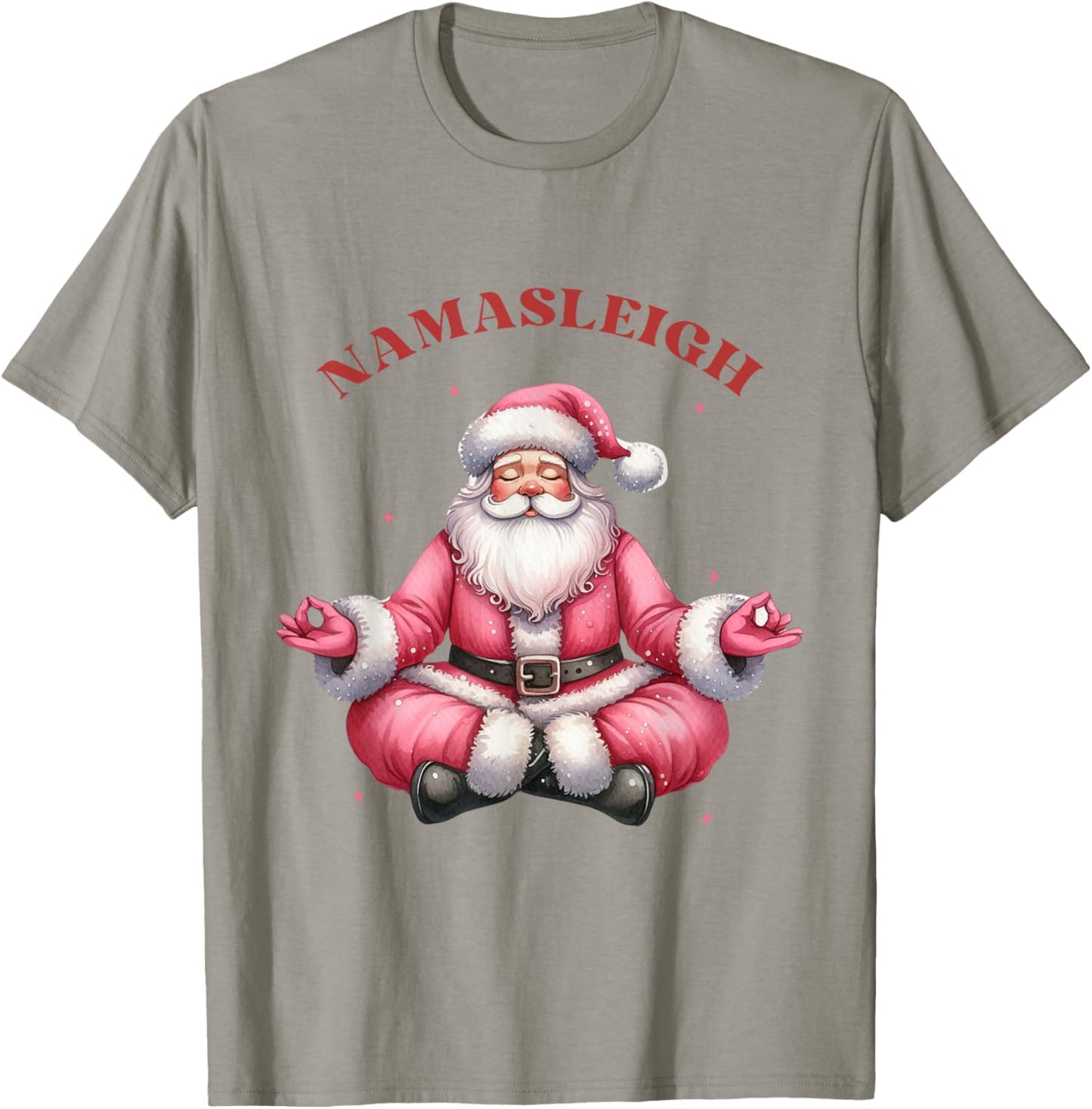Namasleigh Pink Christmas Yoga Girl Women T-Shirt - T-Shirt | Sand