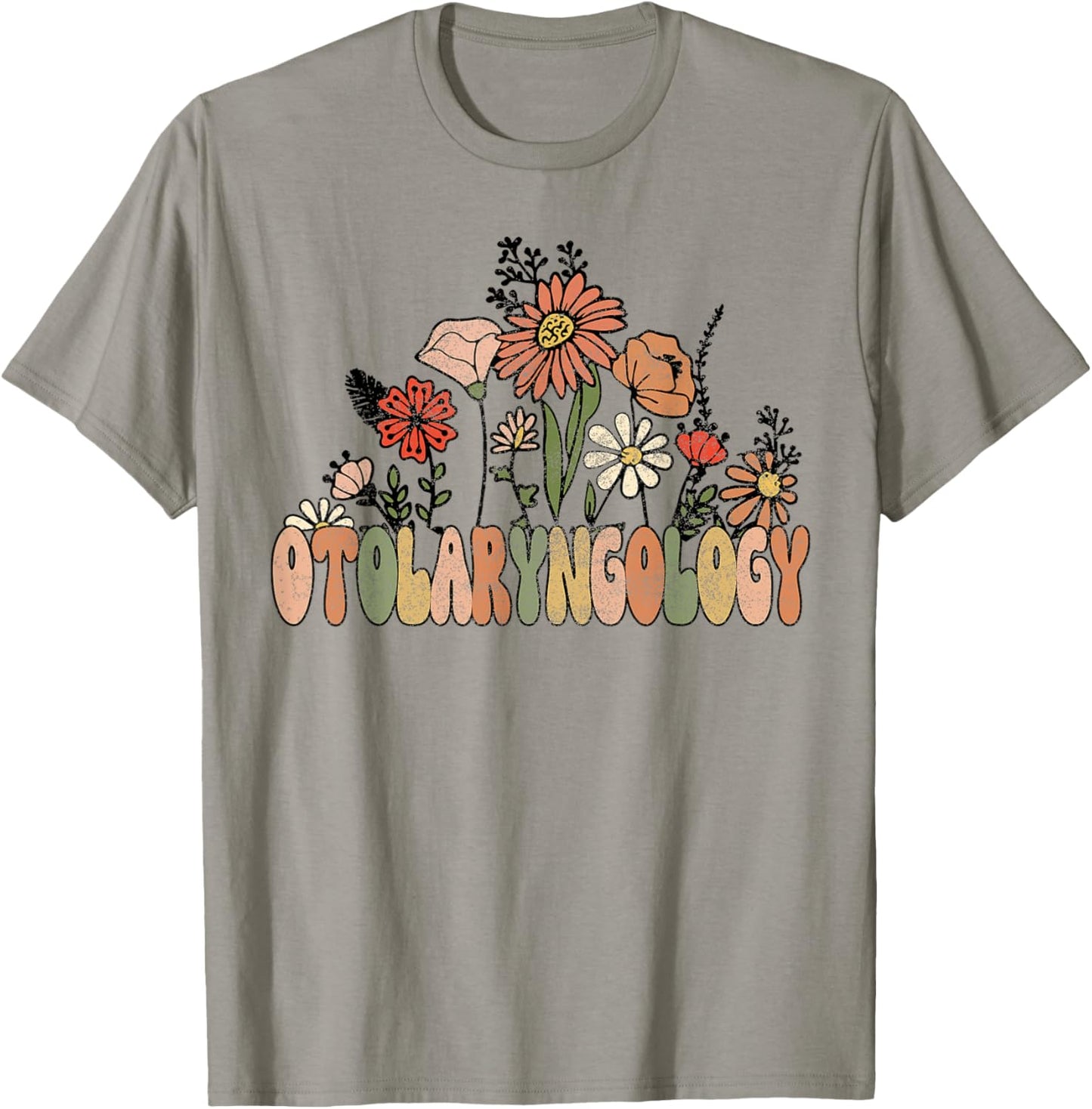 Wildflower otolaryngology floral otolaryngologist ear nose T-Shirt - T-Shirt | Sand