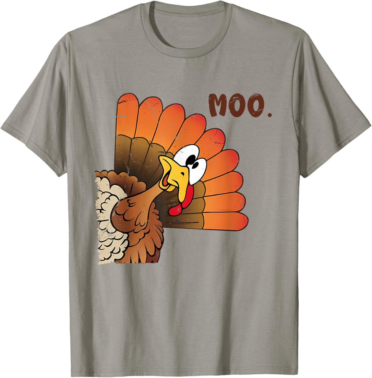 Funny Thanksgiving Cute Turkey Moo I'm A Cow Men Women Kids T-Shirt - T-Shirt | Sand