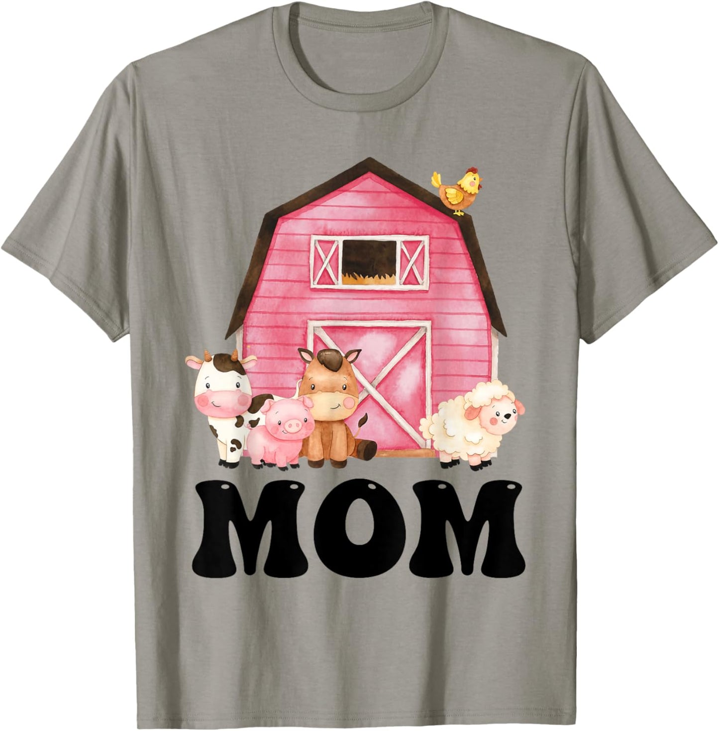 Funny Mom Farm Animals Birthday Theme Matching Family T-Shirt - T-Shirt | Sand