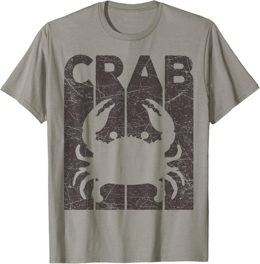 Crab Vintage Seafood Lover Crab Fishing Retro Crabbing T-Shirt - T-Shirt | Sand