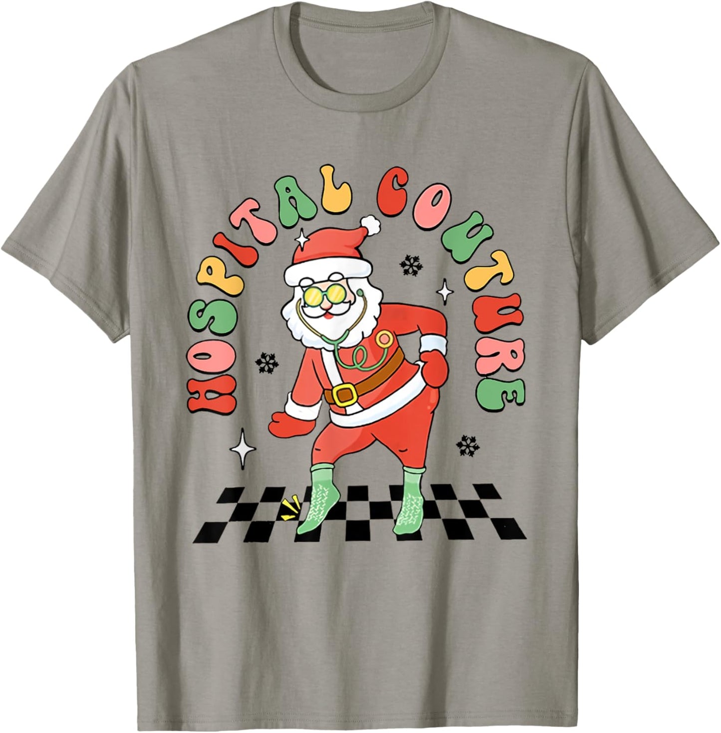 Non Slip Socks Emergency Room Hospital Couture Socks Xmas T-Shirt - T-Shirt | Sand