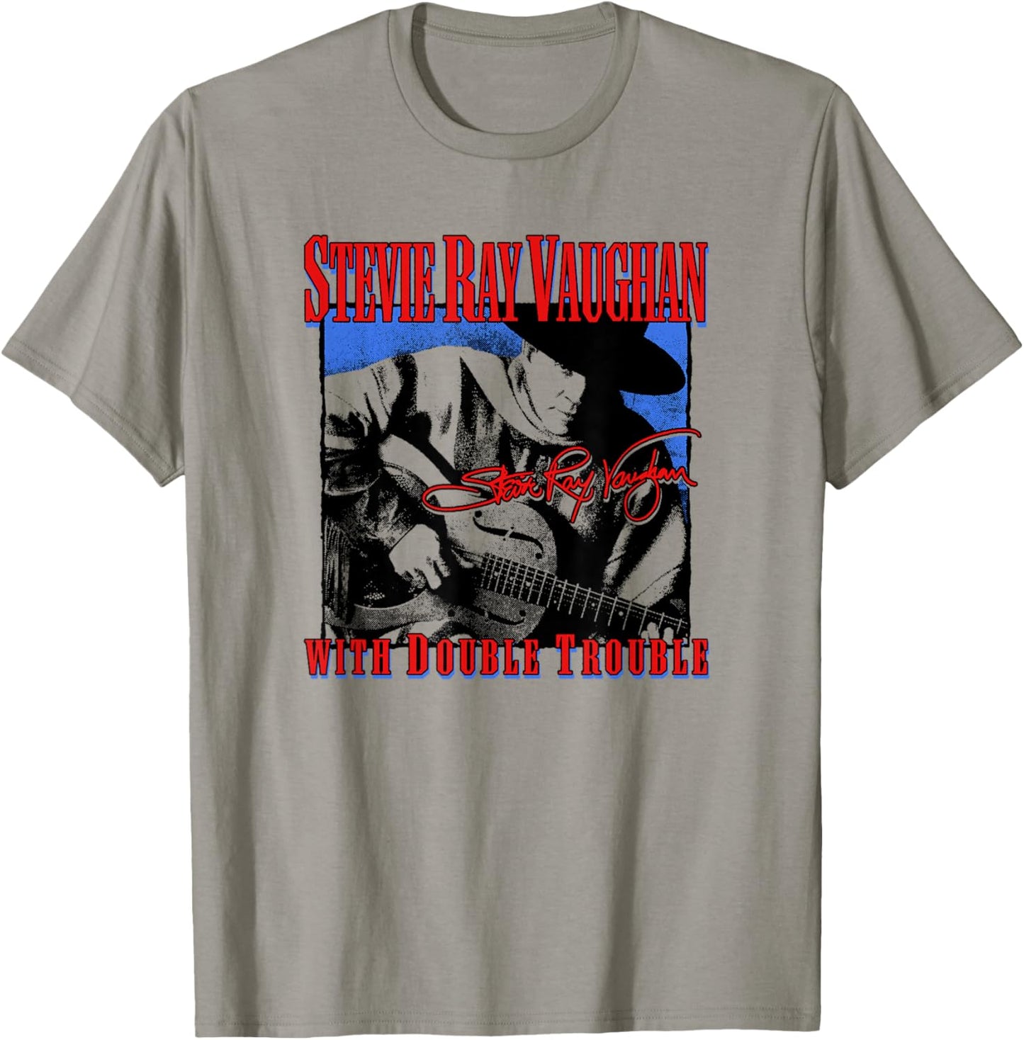 Stevie Ray Vaughan with Double Trouble T-Shirt - T-Shirt | Sand