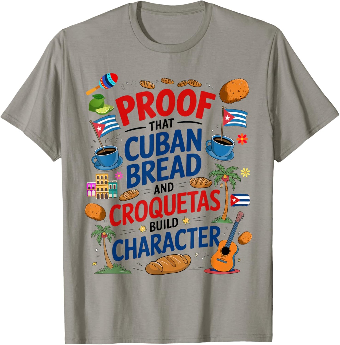 Cuban Flag Ideas & Hispanic Cuban Croquetas T-Shirt - T-Shirt | Sand