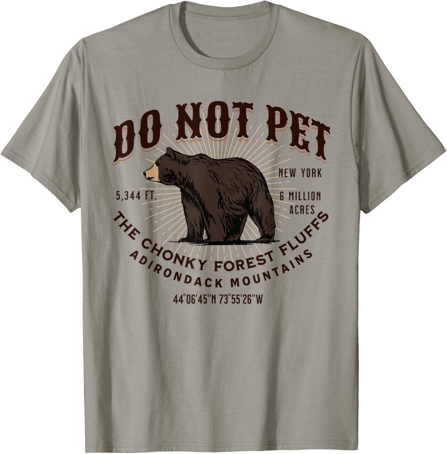 Adirondack Mountains New York Black Bear Funny Souvenir T-Shirt - T-Shirt | Sand