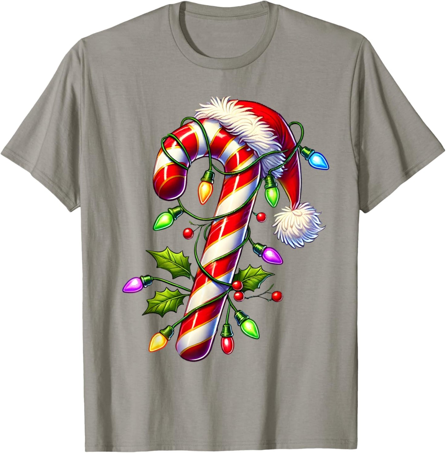 Candy Cane Crew Christmas Light Family Xmas Santa Boys Girls T-Shirt - T-Shirt | Sand