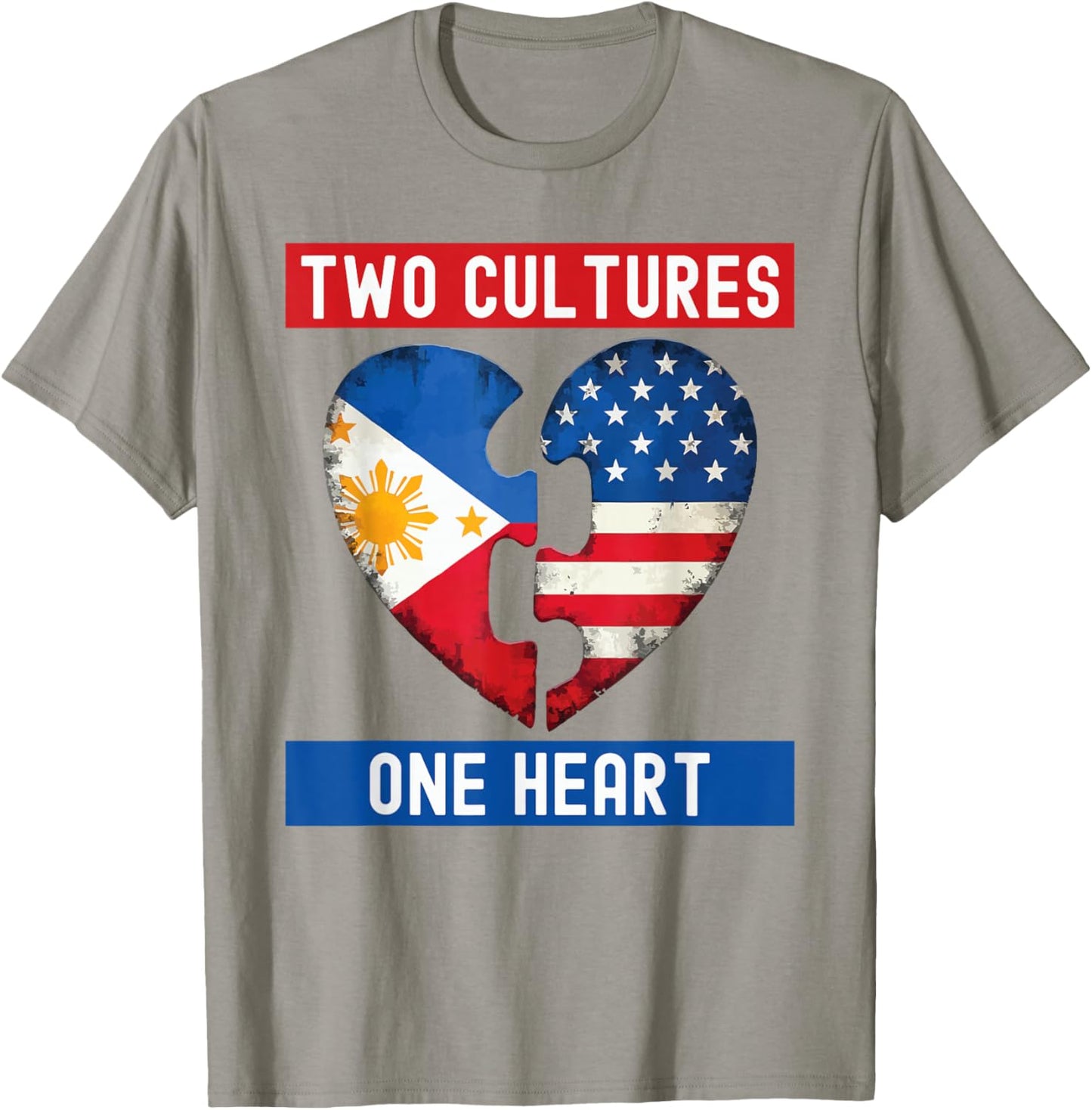 Half Filipino Half American USA Flag Filipino American T-Shirt - T-Shirt | Sand