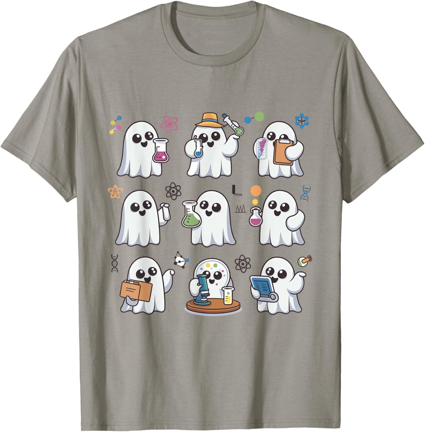 Ghost Science Teacher Chemistry Laboratory Halloween Costume T-Shirt - T-Shirt | Sand