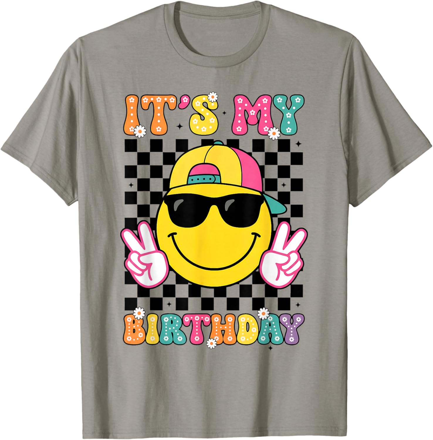 Groovy It's My Birthday Girls Women Teens Kid Bday Flower T-Shirt - T-Shirt | Sand