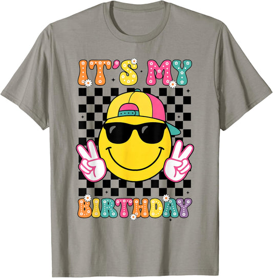 Groovy It's My Birthday Girls Women Teens Kid Bday Flower T-Shirt - T-Shirt | Sand