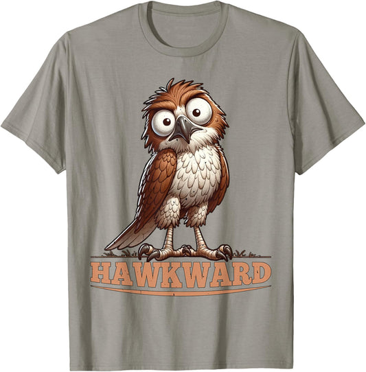 Hawkward Funny Hawk Animal Wildlife Design. T-Shirt - T-Shirt | Sand