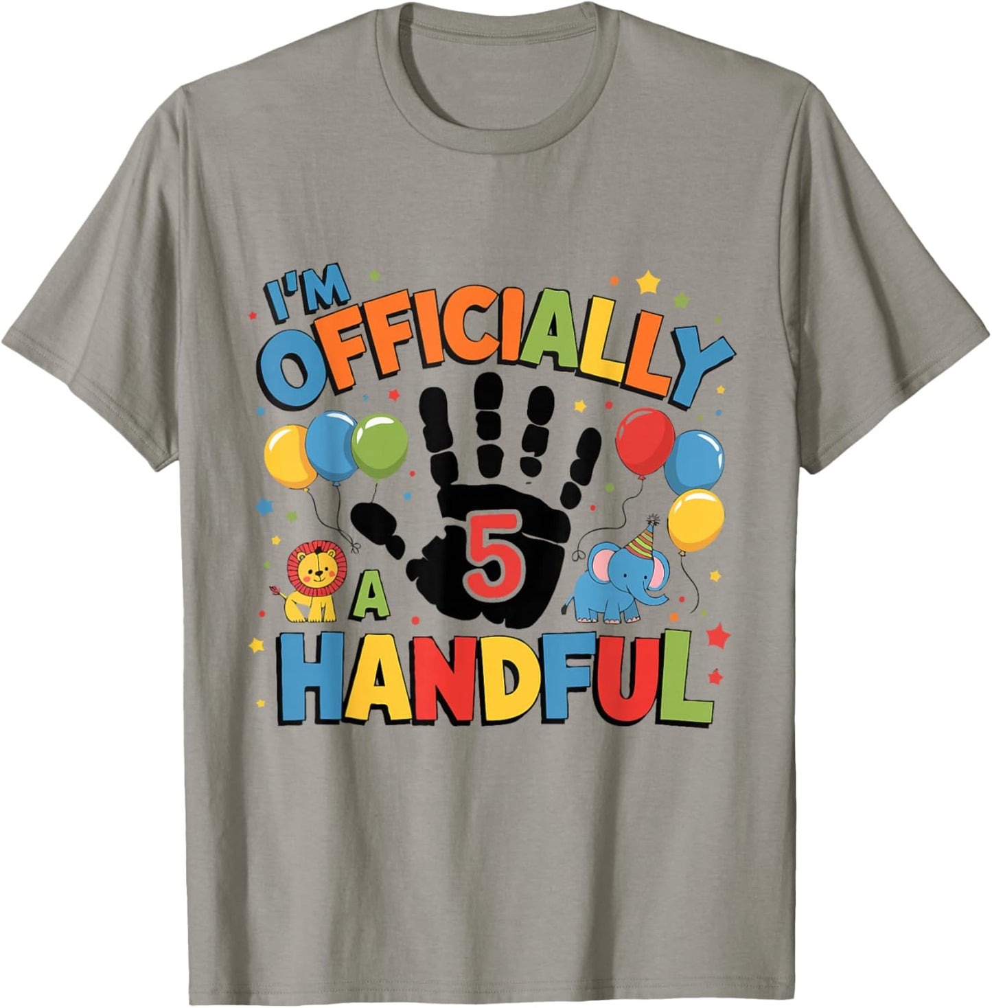I’m Officially Handful 5th Birthday Boys 5 Year Old 5th Bday T-Shirt - T-Shirt | Sand
