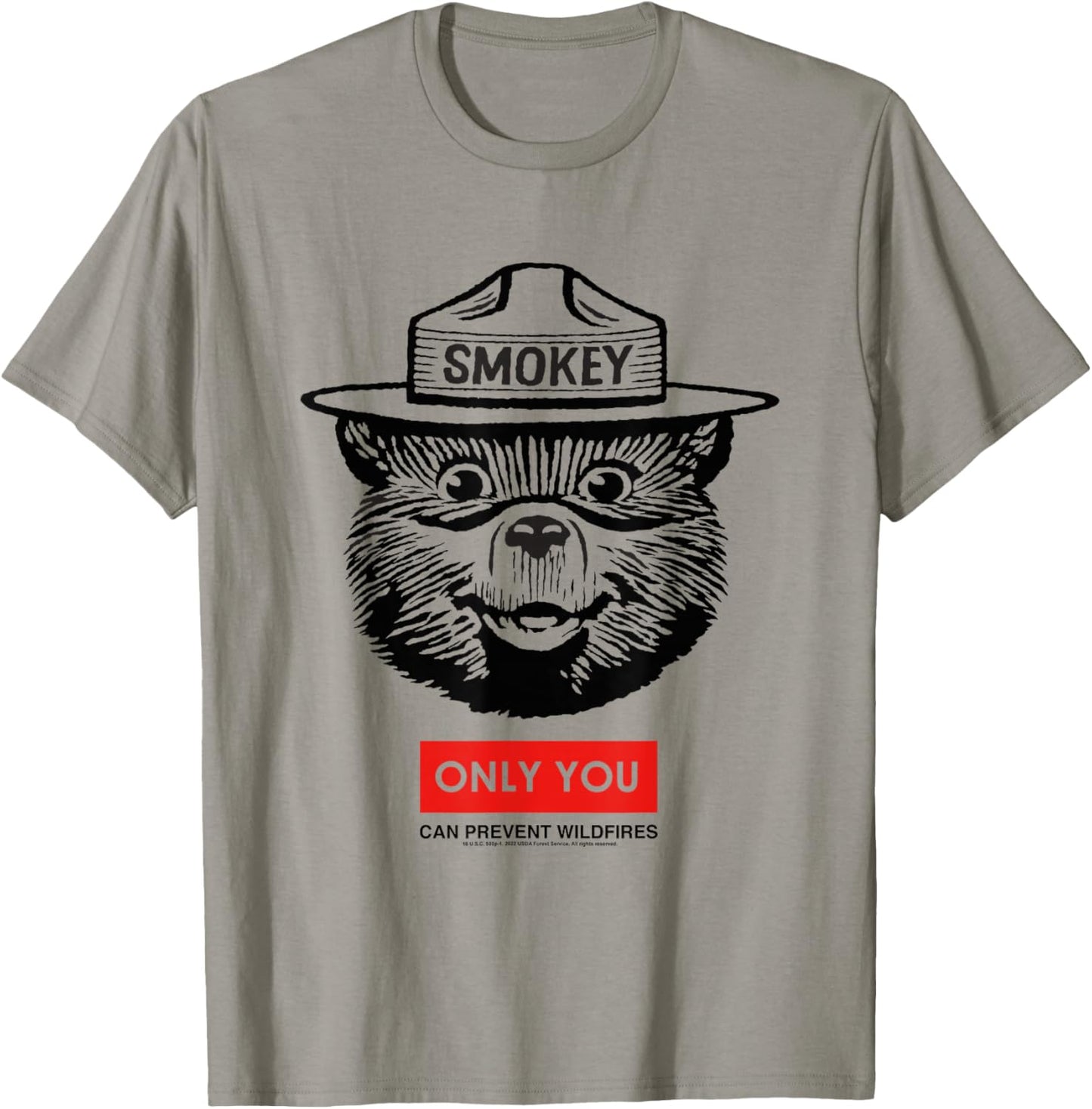 Smokey Bear Only You Can Prevent Forest Fires Minimal Face T-Shirt - T-Shirt | Sand