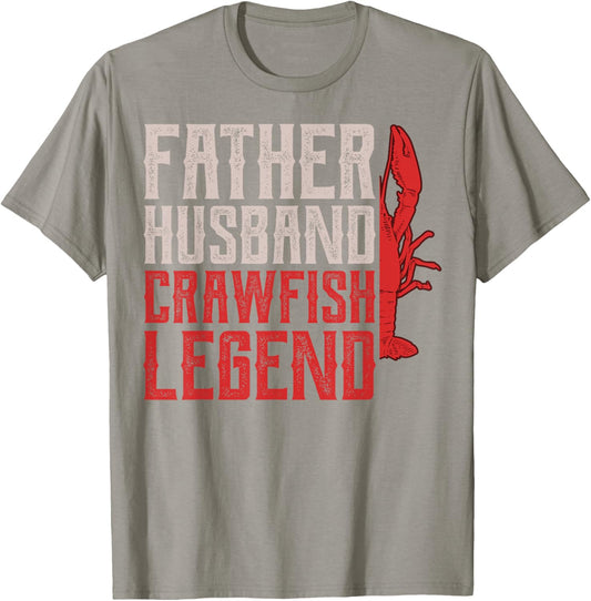 Father Husband Crawfish Legend Crawdad Father Daddy Papa Dad T-Shirt - T-Shirt | Sand