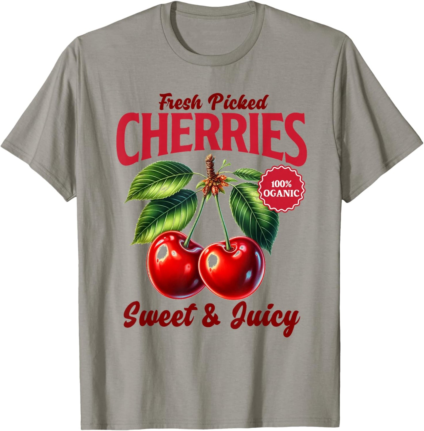 Cherry Farmer's Market Fresh Picked Cherries Cherry Lover T-Shirt - T-Shirt | Sand