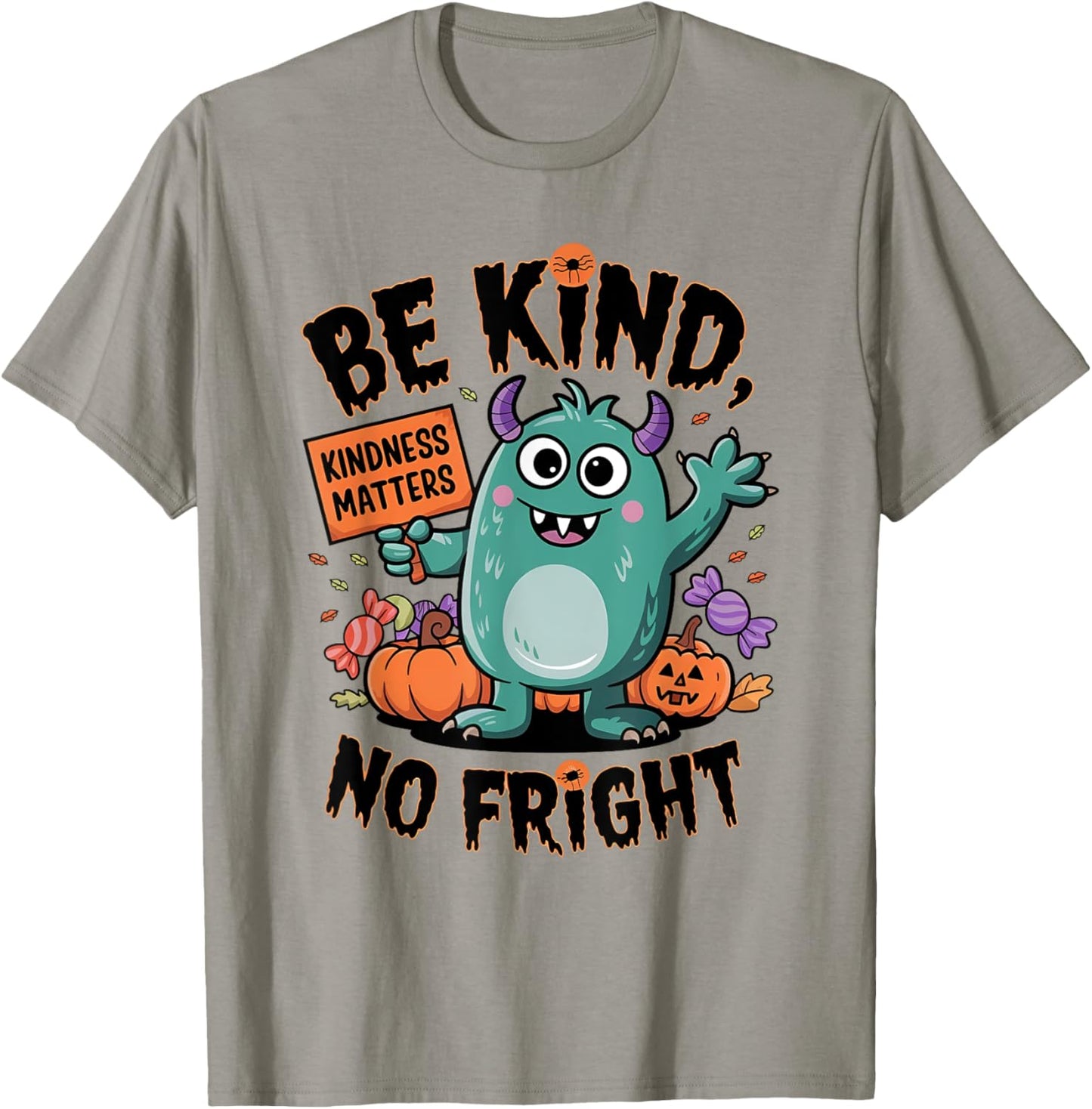 Monsters Halloween Orange Unity Day Kindness Matters Be Kind T-Shirt - T-Shirt | Sand