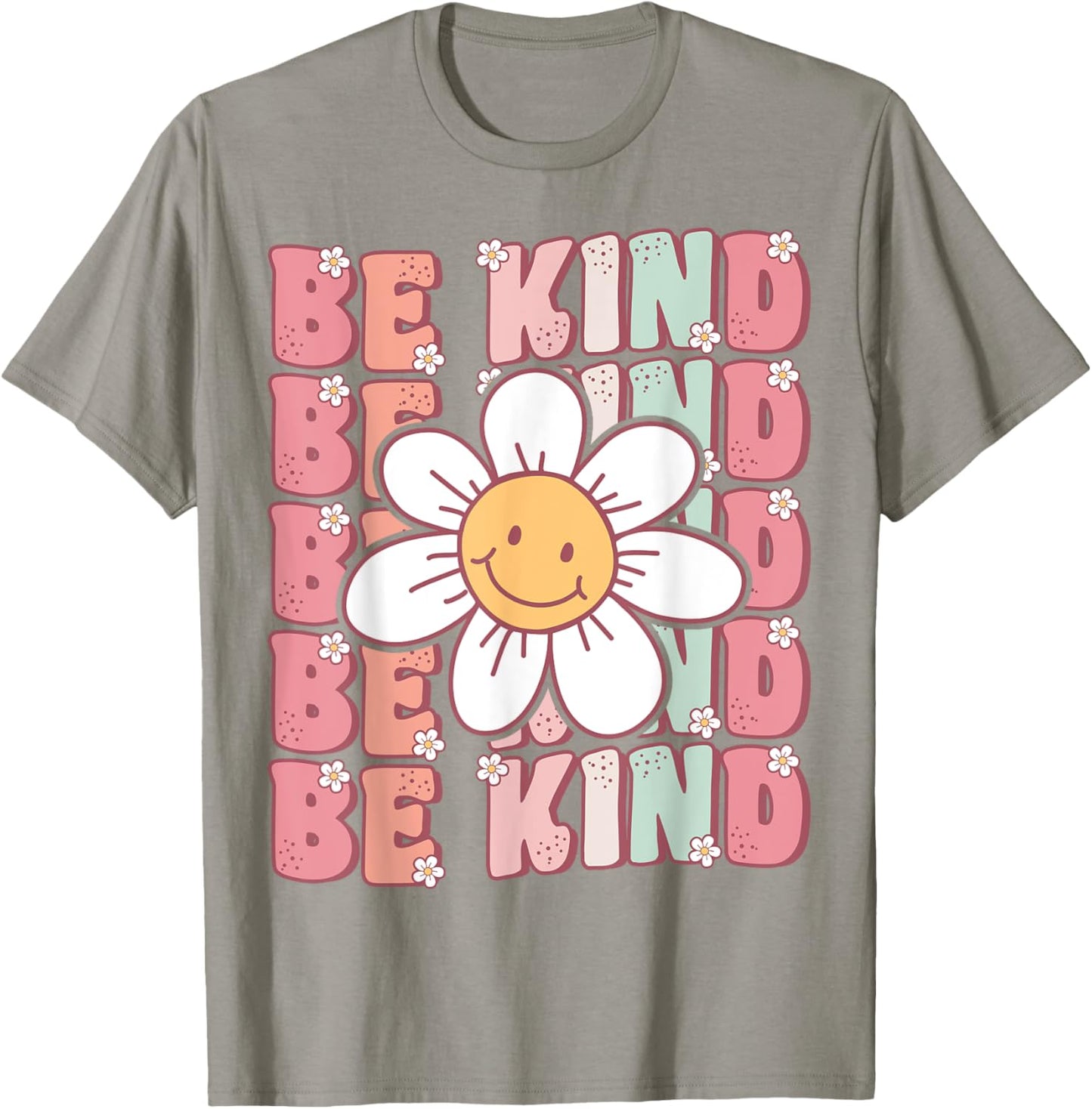Groovy Be Kind Retro Cute Daisy Flower Positivity Kindness T-Shirt - T-Shirt | Sand