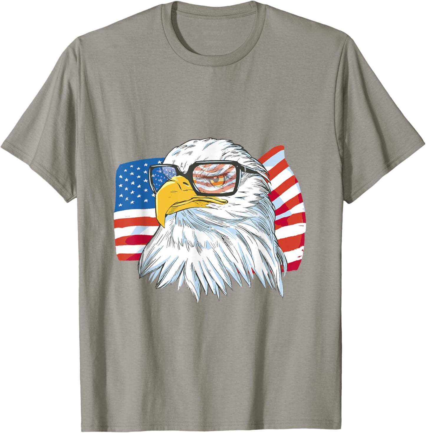 USA Bald Eagle Flag Patriotic T-Shirt - T-Shirt | Sand