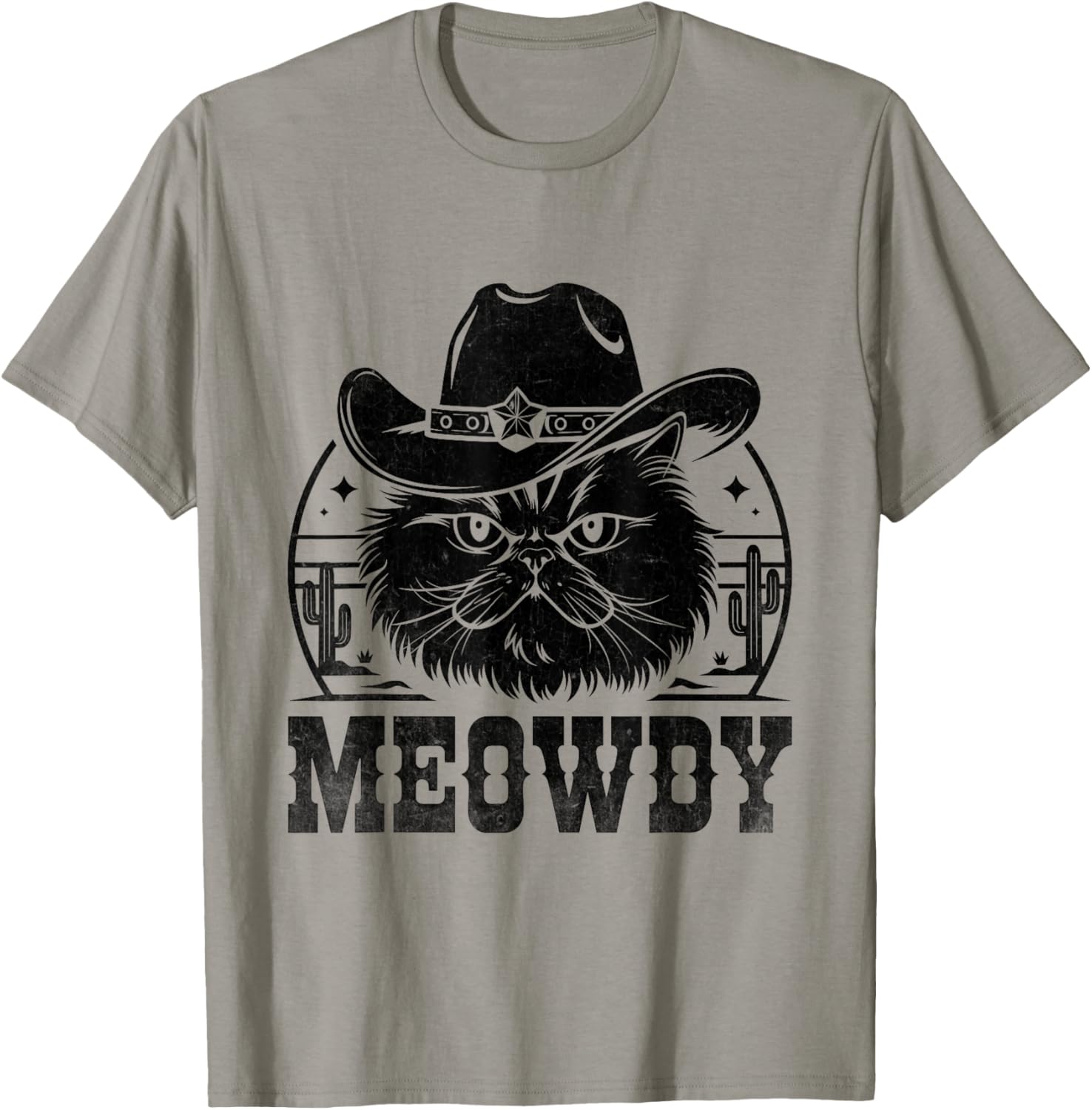 Meowdy Cowboy Persian Cat Persian Longhair T-Shirt - T-Shirt | Sand