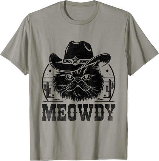 Meowdy Cowboy Persian Cat Persian Longhair T-Shirt - T-Shirt | Sand
