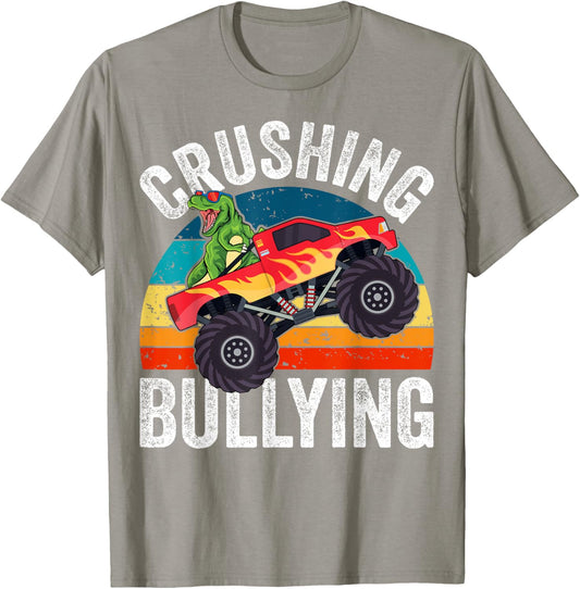 Crushing Bullying Monster Truck Kids Unity Day Orange T-Shirt - T-Shirt | Sand