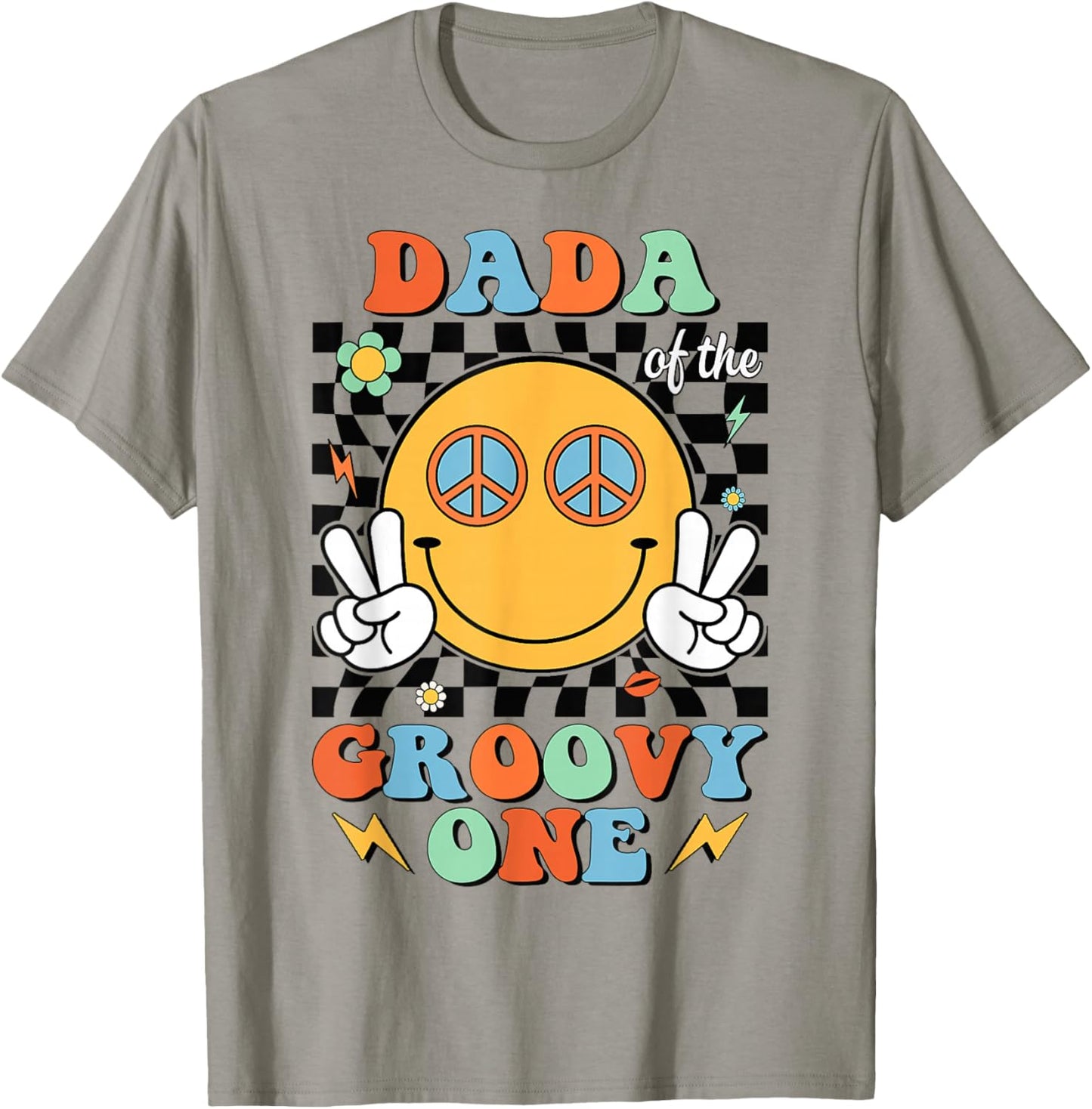 Retro Dada of Groovy One Matching Family 1st Birthday Party T-Shirt - T-Shirt | Sand