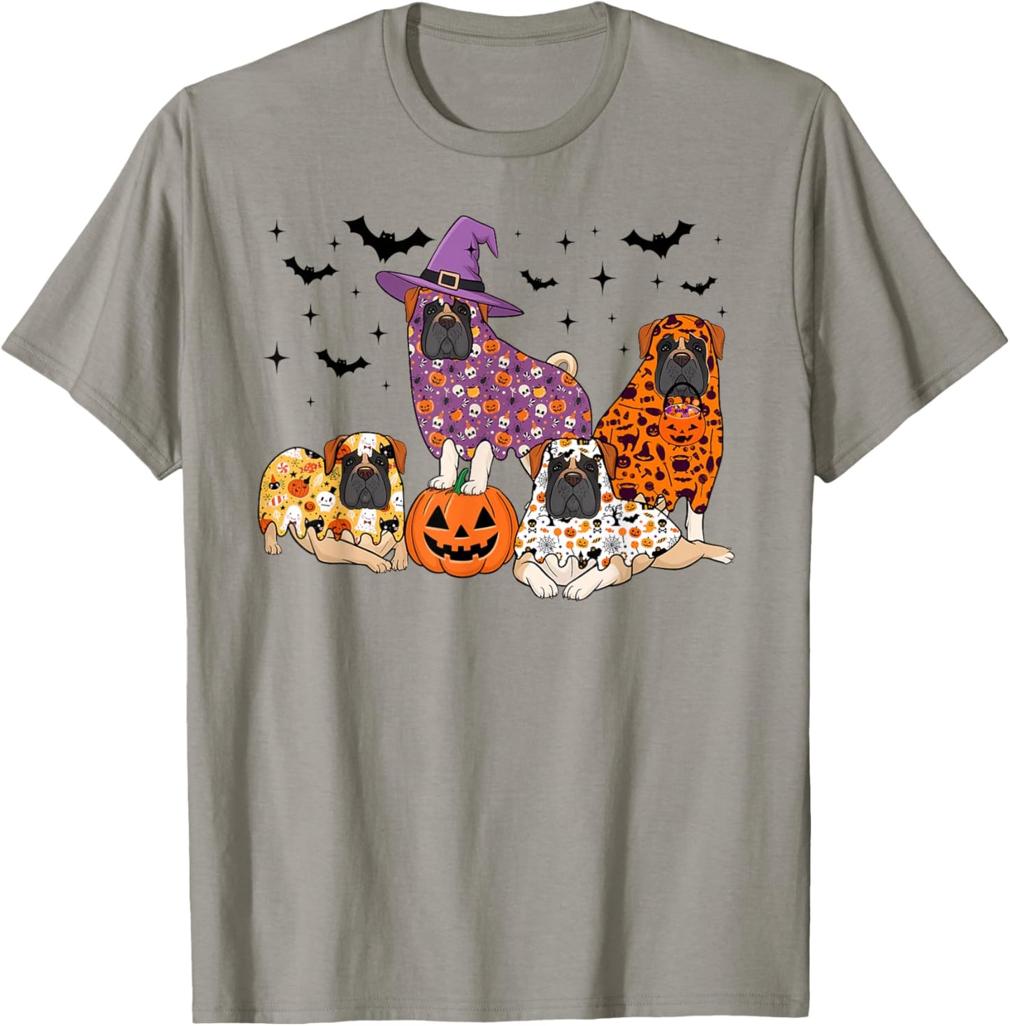 Funny Halloween Ghost English Mastiff Boo Costume Spooky Dog T-Shirt - T-Shirt | Sand
