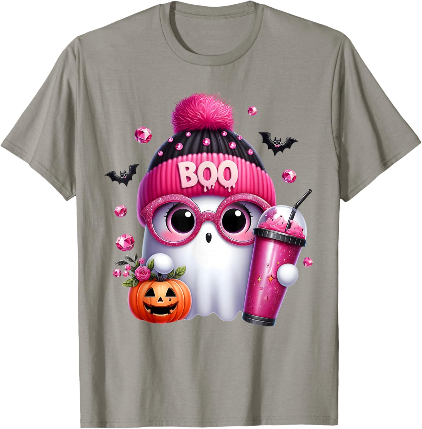 Cute Pink Ghost Boo Halloween Costume for Girl Kids Toddler T-Shirt - T-Shirt | Sand