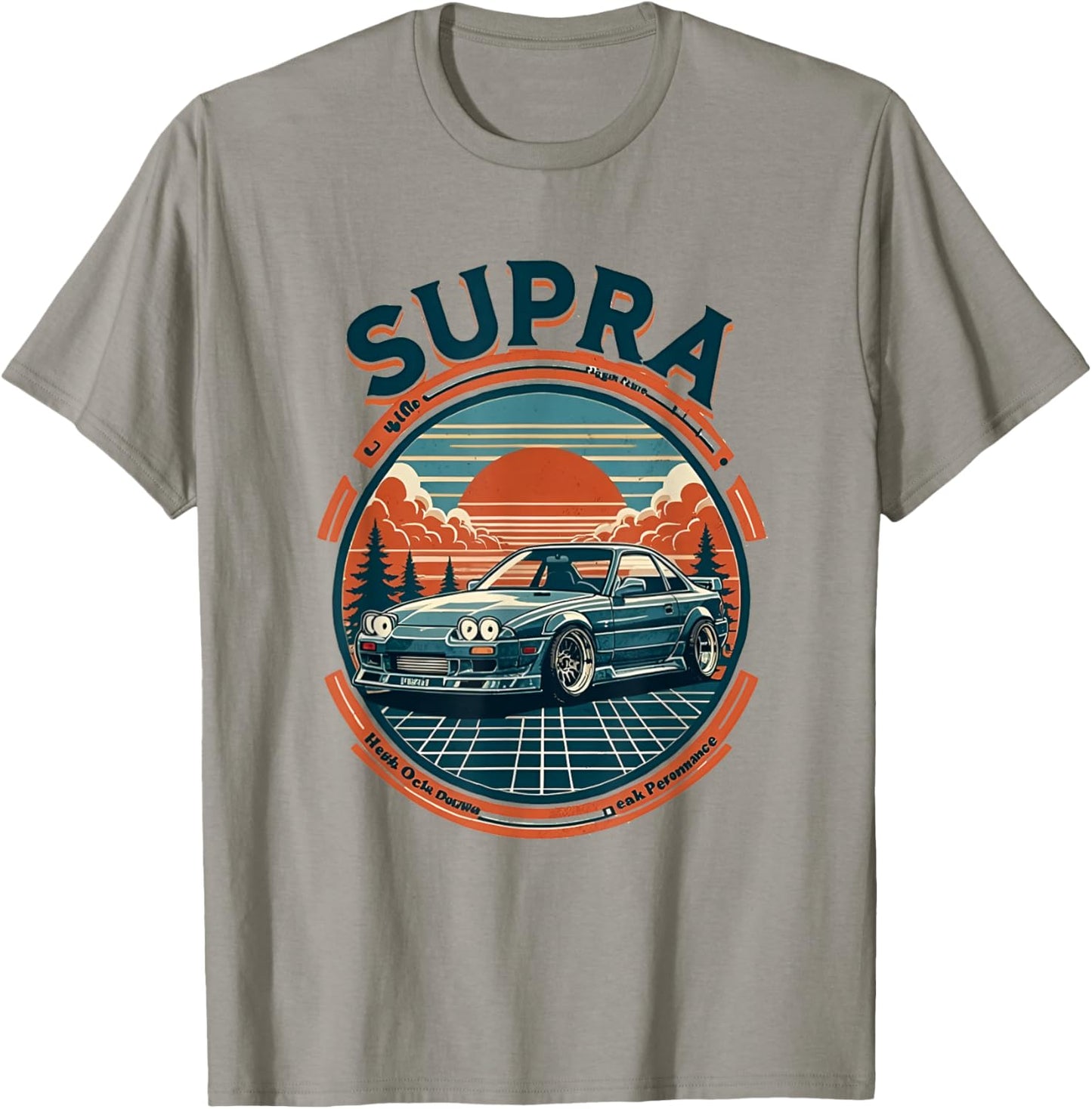 Retro 90s Supra Street Racing Drift Car T-Shirt - T-Shirt | Sand