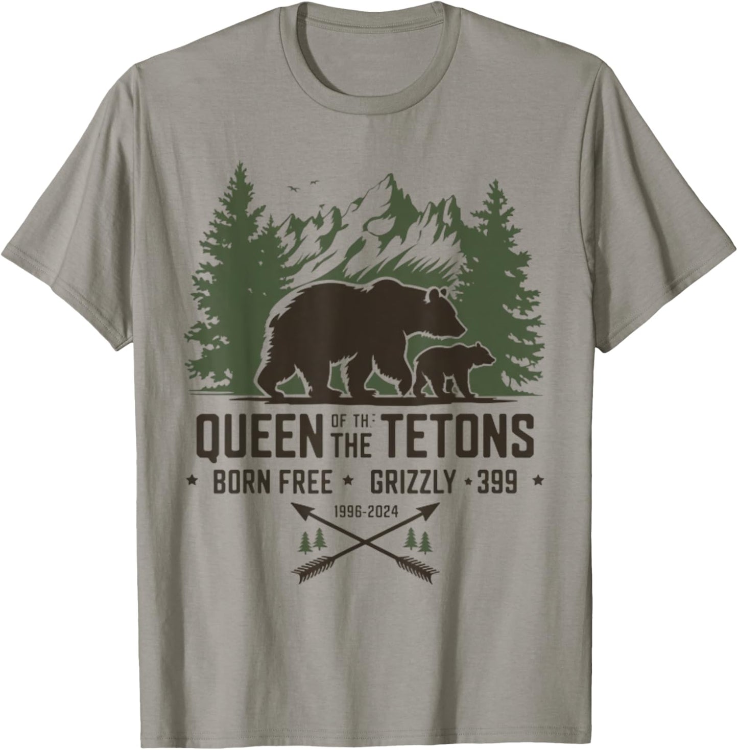 Grizzly 399 Queen Of The Tetons A National Park Bear Lovers T-Shirt - T-Shirt | Sand