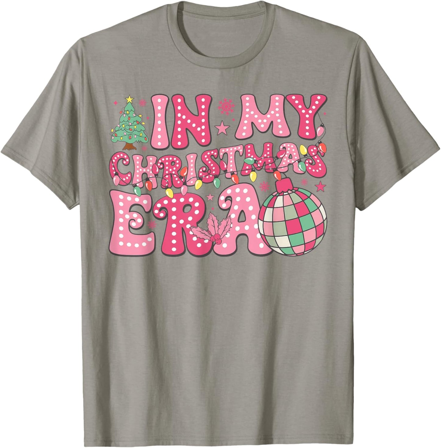 In My Christmas Era Cute Pink Christmas Holiday Xmas T-Shirt - T-Shirt | Sand