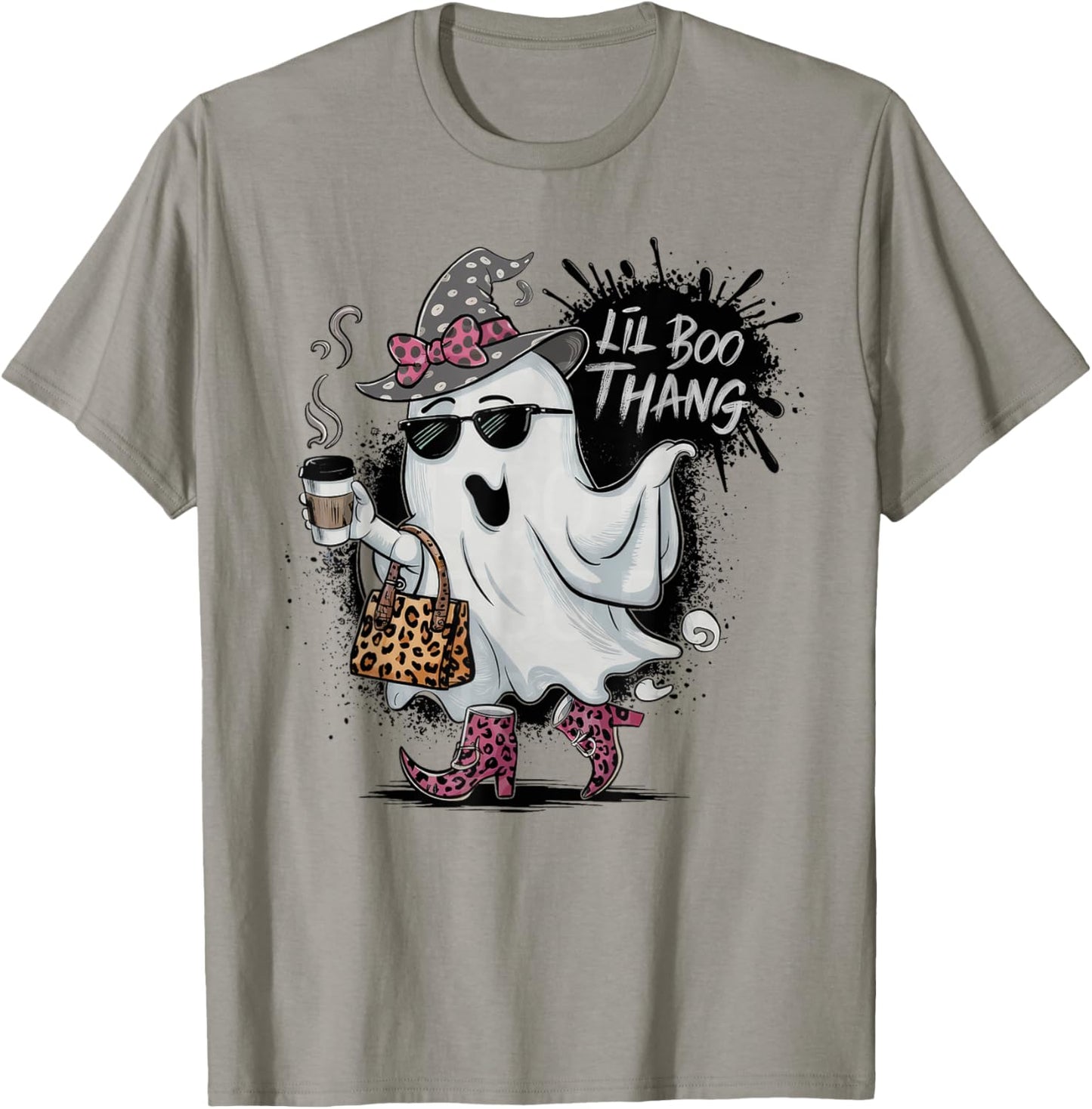 Lil Boo Thang Cute Ghost Halloween Costume Girl Kids T-Shirt - T-Shirt | Sand