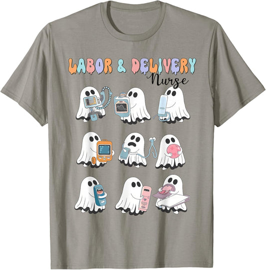 Halloween labor and delivery nurse shirt L&D Nurse Halloween T-Shirt - T-Shirt | Sand