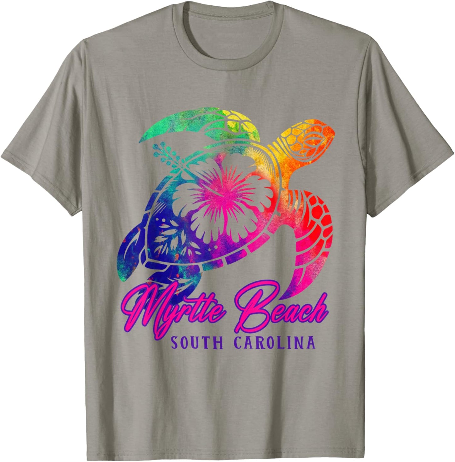 Myrtle Beach Tie Dye Sea Turtle Hibiscus South Carolina 2025 T-Shirt - T-Shirt | Sand