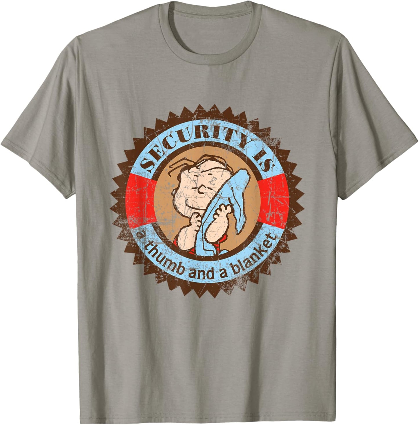 Peanuts Linus Van Pelt Security is A Thumb and Blanket T-Shirt - T-Shirt | Sand