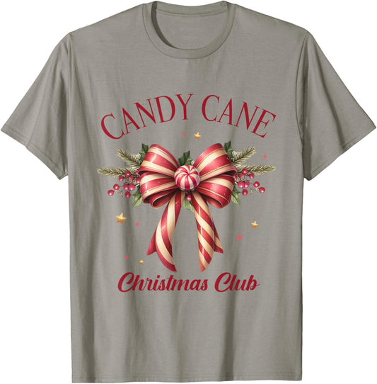 Candy Cane Christmas Club Winter Christmas Family Pajamas T-Shirt - T-Shirt | Sand