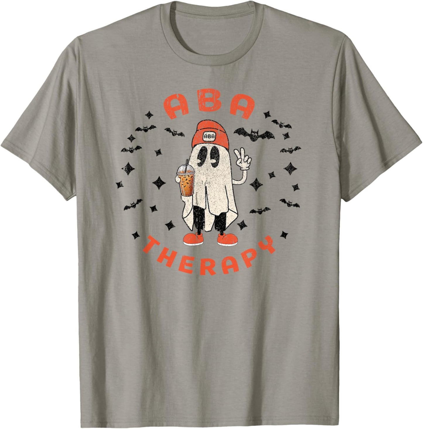 Halloween ABA Therapy Therapist Behavior Autism Ghost Fall T-Shirt - T-Shirt | Sand