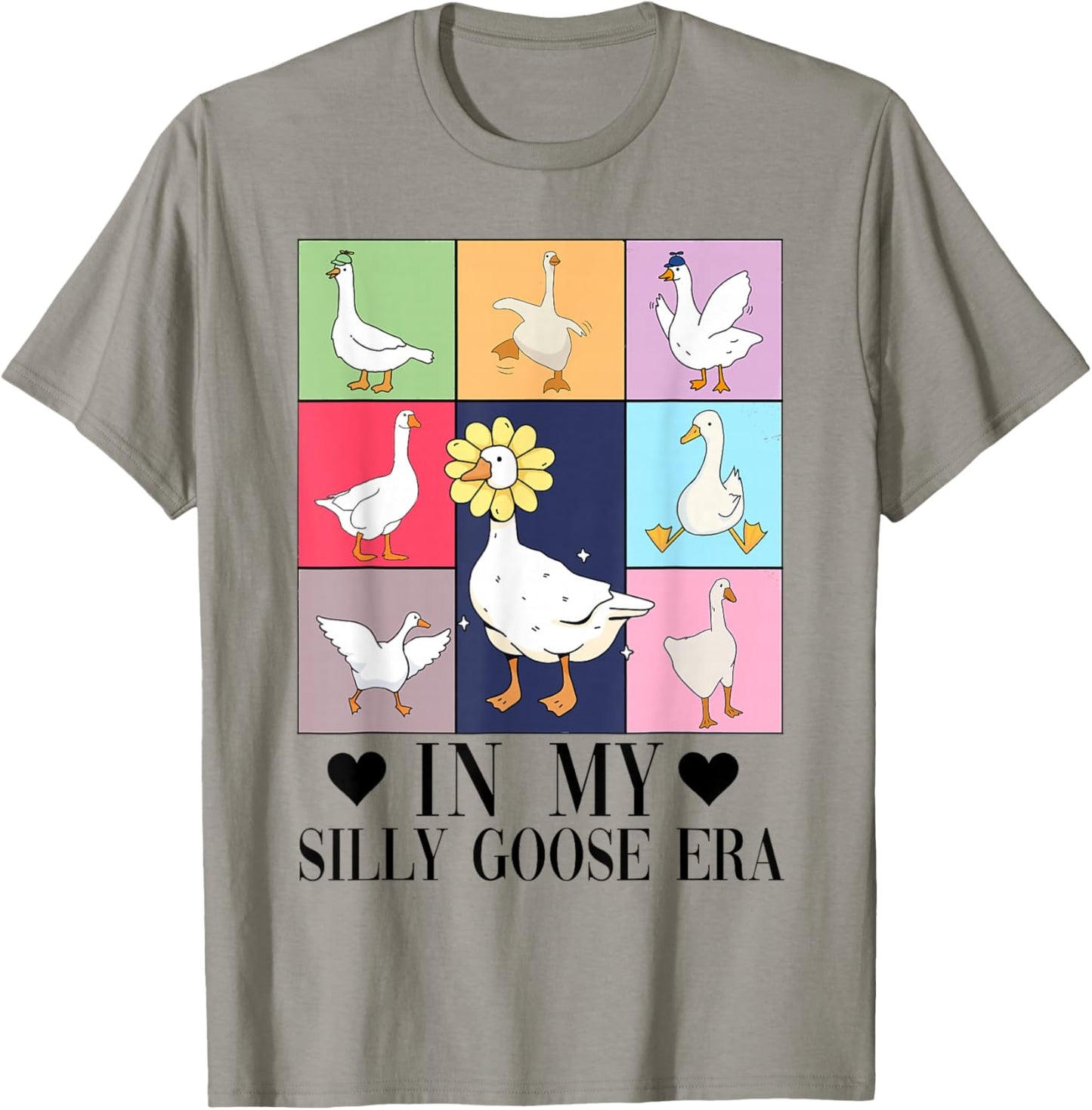 Retro in My Silly Goose Era Funny Animal Lover T-Shirt - T-Shirt | Sand