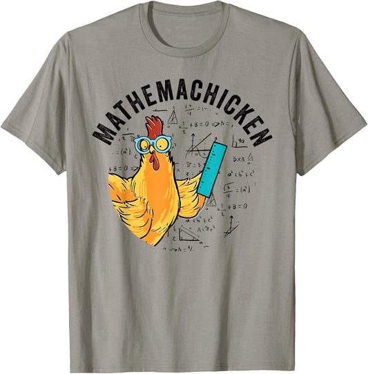 Mathemachicken Mathematics Chicken Lover Math Teacher Gift T-Shirt - T-Shirt | Sand