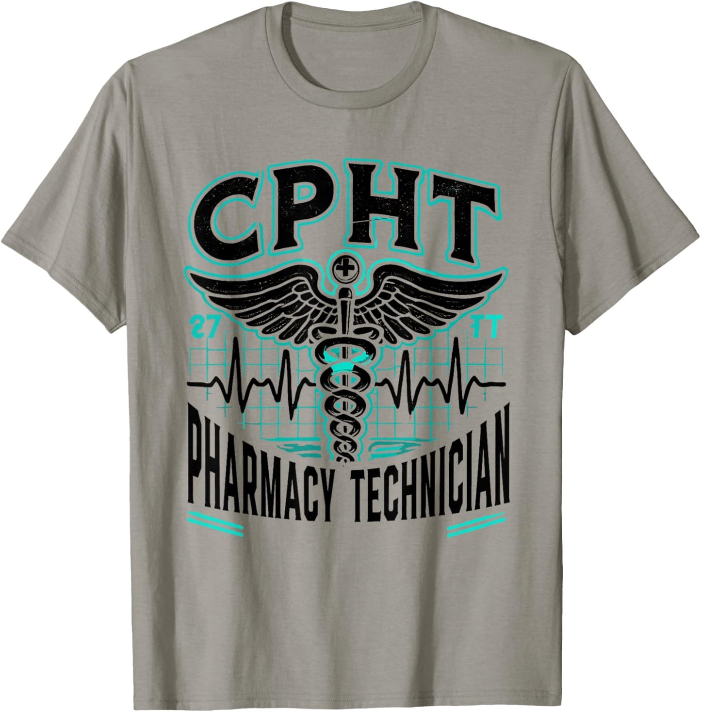 CPHT Pharmacy Technician Pharmacist Heartbeat T-Shirt - T-Shirt | Sand