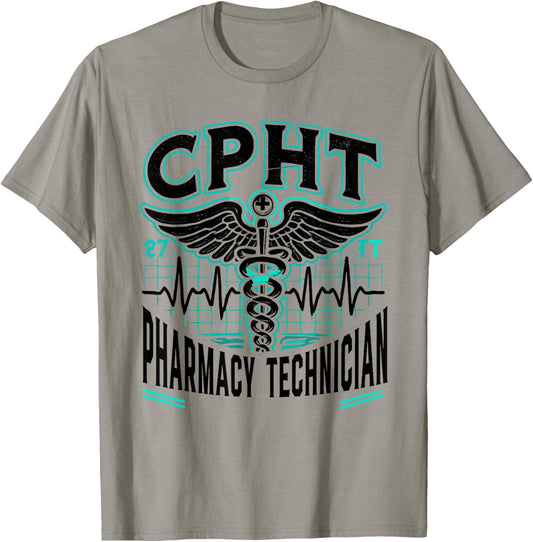 CPHT Pharmacy Technician Pharmacist Heartbeat T-Shirt - T-Shirt | Sand