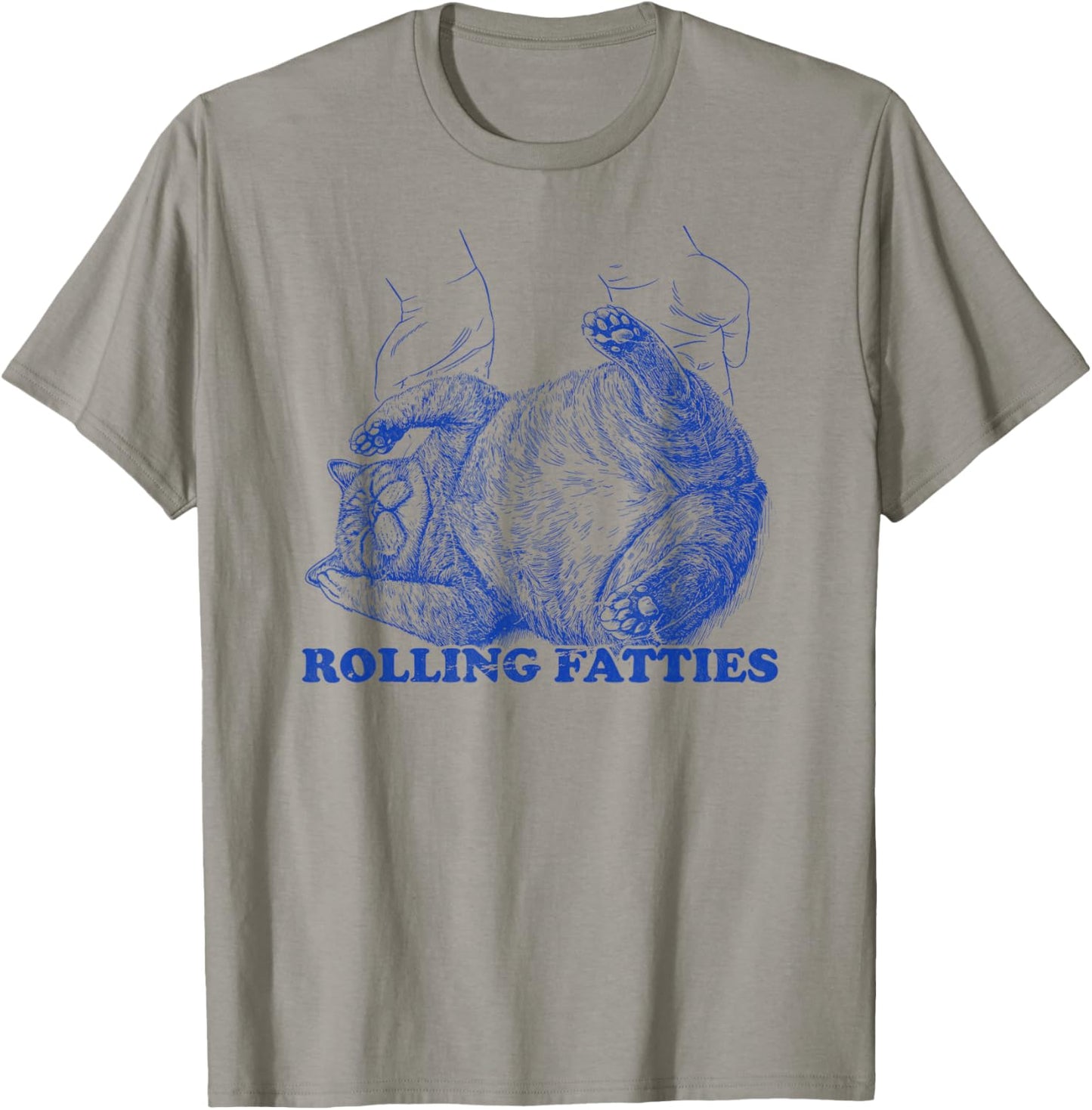 Rolling Fatties cat funny cute cat lover Kitten Owner retro T-Shirt - T-Shirt | Sand