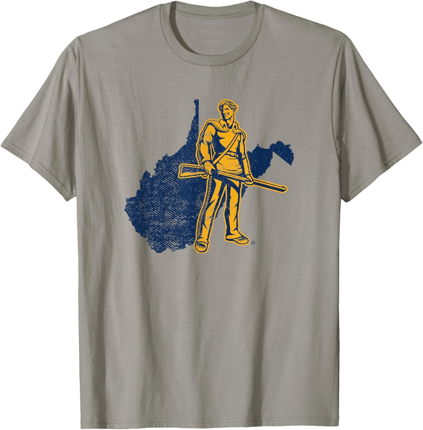 West Virginia University Mountaineers State Shape T-Shirt - T-Shirt | Sand
