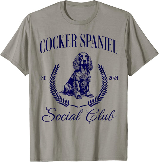 Cocker Spaniel Social Club Women Dog Mom T-Shirt - T-Shirt | Sand