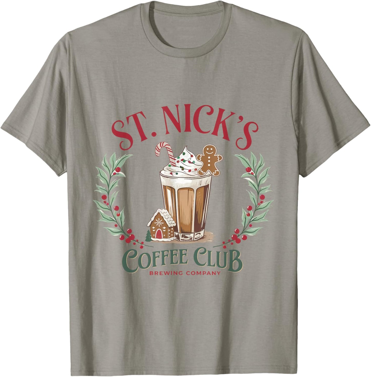 St Nicks Coffee Christmas Holiday Season Xmas T-Shirt - T-Shirt | Sand