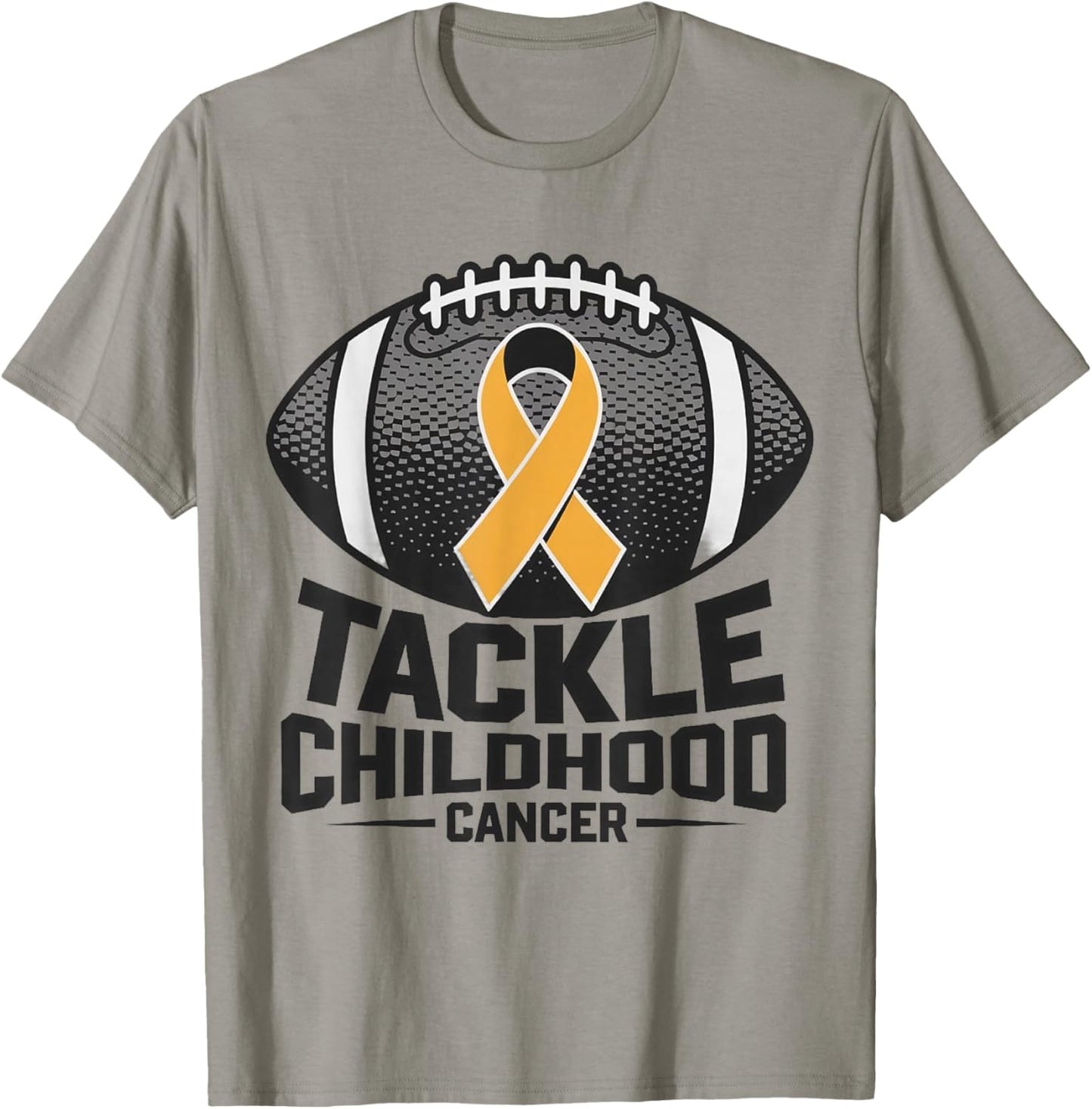 Childhood Cancer Awareness Tackle Childhood Cancer Football T-Shirt - T-Shirt | Sand